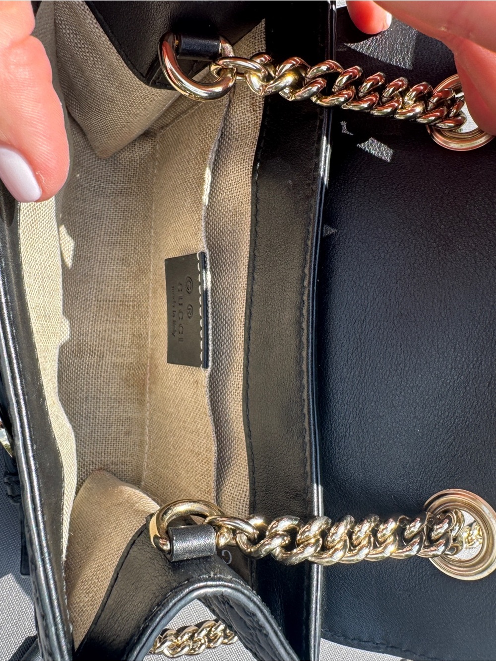 Gucci Emily Black Embossed GG Guccissima Crossbody with Gold Horsebit and Tassel - Picture 13 of 16